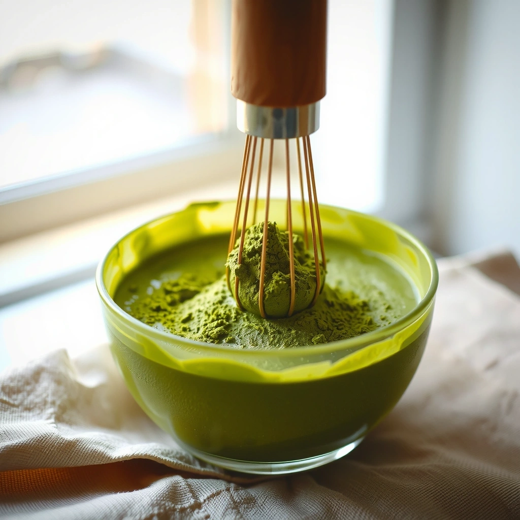 Matcha em preparação